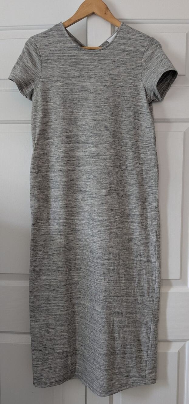 Pure Jill Grey Heathered Pima Cotton Long Dress